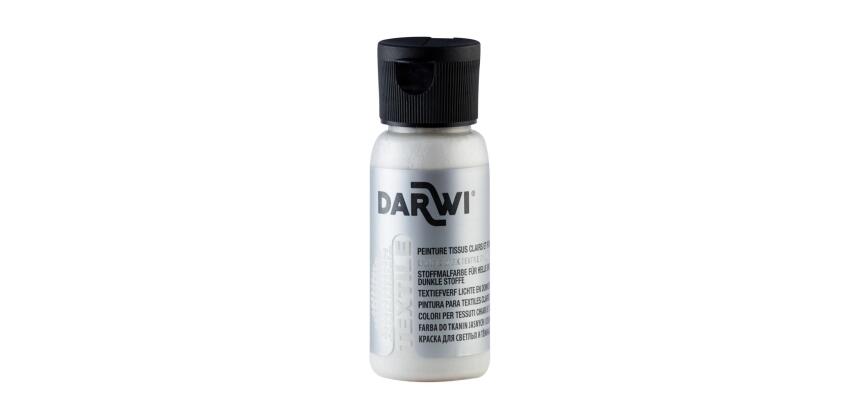 DARWI Flacon de 50 ml de Peinture Textile Nacrée - Blanc nacré