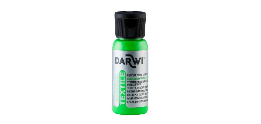 DARWI Flacon de 50 ml de Peinture Textile Fluorescente - Vert fluo