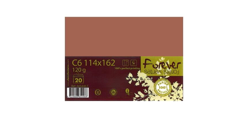 Enveloppe 114x162 FOREVER 120g pqt 20 - Chocolat
