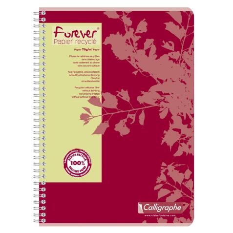 Cahier reliure intégrale FOREVER A4 180 pages ligné 70 g - Rouge