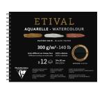 Etival Noir album spiralé 12F 24x30cm 300g double grain