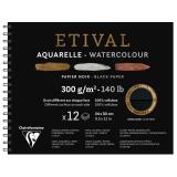 Etival Noir album spiralé 12F 24x30cm 300g double grain