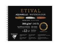 Etival Noir album spiralé 12F 24x30cm 300g double grain