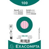 Fichas de cartulina bristol 205 g/m2 - Rayado - 100x150 mm - Rosa