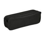 Trousse rectangulaire noire avec 2 compartiments 23x7x8 cm - Noir
