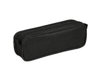 Trousse rectangulaire noire avec 2 compartiments 23x7x8 cm - Noir