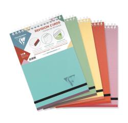 Bloc de fiches de révision Linicolor ESSENCE reliure intégrale A5 14 ,8x21 cm 50 fiches ligné 5 bandes de couleurs couverture plastique polypropyène rainuré - Assortis