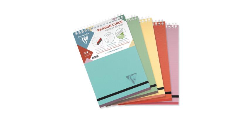 Clairefontaine Linicolor Revision Cards Book - A5 - 50 Cards - Ruled - Assortment