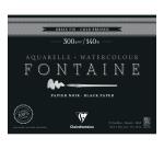Fontaine Noir bloc collé 1 côté 12F 20,3x25,4cm 300g grain fin