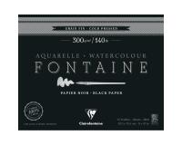 Fontaine Noir bloc collé 1 côté 12F 20,3x25,4cm 300g grain fin