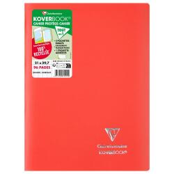 Cahier piqué Koverbook A4 96 pages grands carreaux couverture polypropylène opaque 100% recyclé