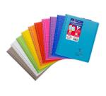 Cahier reliure intégrale enveloppante Koverbook 17x22cm 160 pages petits carreaux couverture polypropylène transparent - Assortis