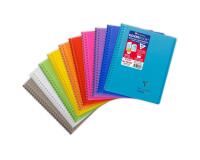 Cahier reliure intégrale enveloppante Koverbook 17x22cm 160 pages petits carreaux couverture polypropylène transparent - Assortis