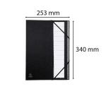 Trieur rigide Ordonator numerique dos extensible 12 compartiments 1 à 12 - Noir