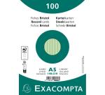 Fichas de cartulina bristol 205 g/m2 - Rayado - 148x210 mm - Verde