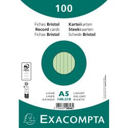 Pk100 Exa Rec Card 14.8x21cm Lined - Green