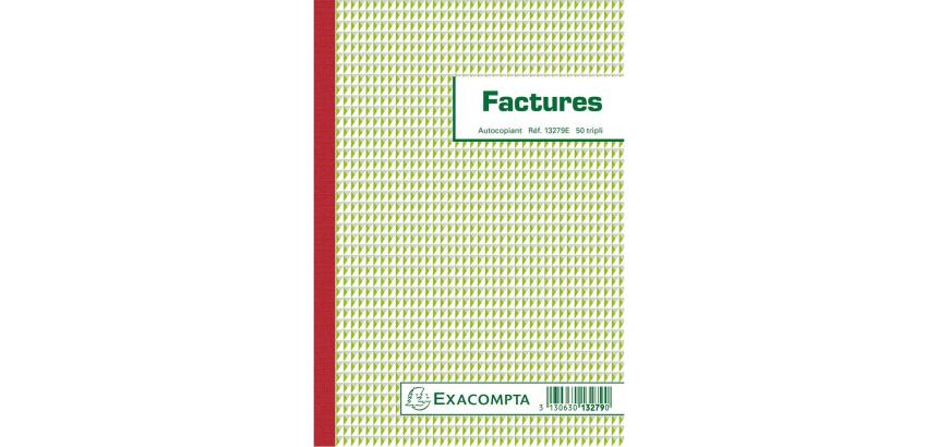 Doorschrijfpapier Facturen 21x14,8cm - 50 bladen triple - in folie per 5