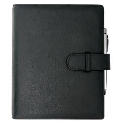 Organiseur Exatime 21 Cali - cuir pleine fleur 19 x 23 cm Semainier Septembre 2025 à Décembre 2026 - 16 mois - Noir
