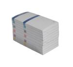 Verkaufsblock mit farbigen Streifen, 100 Blatt doppelt nummeriert, 6 ,6x13,5 cm - Farben sortiert