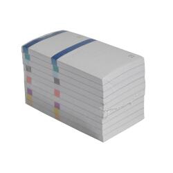 Nummerboekjes met 100 blad met dubbele nummering en gekleurde band - 6 ,6x13,5cm - Geassorteerd