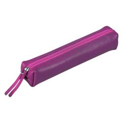 CUIR TEINTÉ Trousse SLIM 19,5x2,5x4 cm Violet