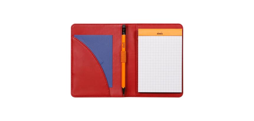 Rhodiarama livret porte-bloc N°12 pour bloc ou carnet format B7 - Coquelicot