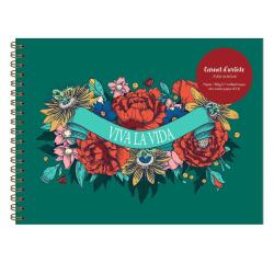 Frida Kahlo, Carnet d'artiste reliure intégrale 32 x 24 cm, 40 feuilles de papier dessin blanc multitechniques 180g