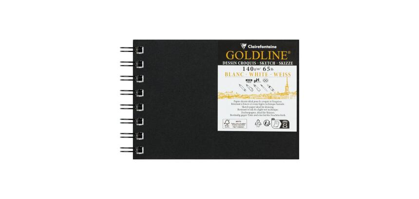 Goldline carnet spiralé 50F A6 140g paysage - Blanc