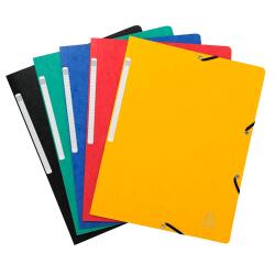 Elasticated folder without flap 400gsm hard glazed mottled premium pressboard- A4 size - Assorted colours