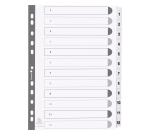 Intercalaires imprimés à touches plastifiées - 12 touches 1 à 12 - A4 - Blanc