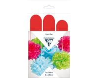 PAPIER DE SOIE, Set de 3 pompons à suspendre Ø30x1 et Ø40x2 - Rouge