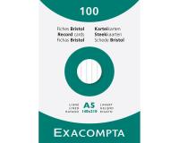 Étui de 100 fiches - bristol ligné non perforé 148x210mm - Blanc