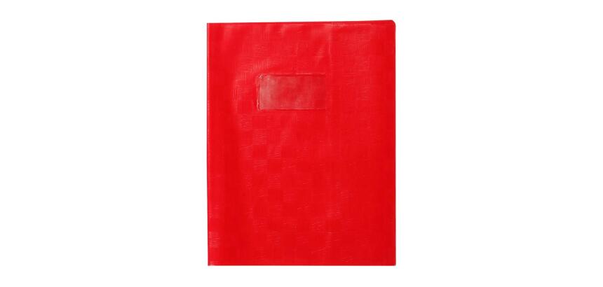 Protège-cahiers grain madras avec rabats marque-pages PVC 22/100ème 17x22 cm
