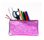 CUIRISÉ - Trousse plate 11x22 cm - Framboise