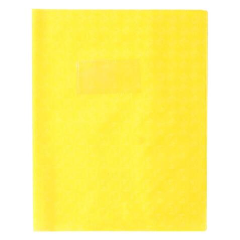 Protège-cahiers grain losange PVC 18/100ème avec porte-étiquette 17x22 cm