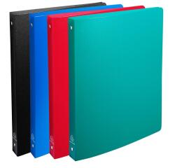 Classeur 4 anneaux plastifié Exacompta A4 - Dos 2 cm couleurs assorties opaque