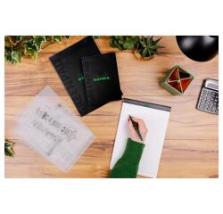 Greenpad bloc agrafé recyclé et recyclable en carte souple 350 g/m2 - N°18 21x29,7 cm 70 feuillets 5/5 - Papier Clairefontaine recyclé 90 g/m2 - Noir - New - Noir