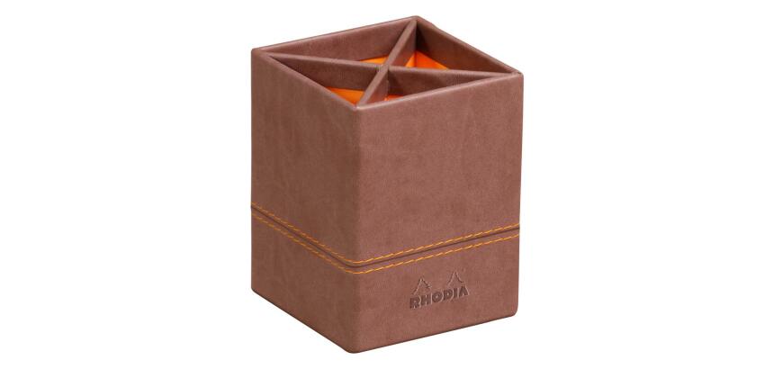 Pot à crayons, en similicuir