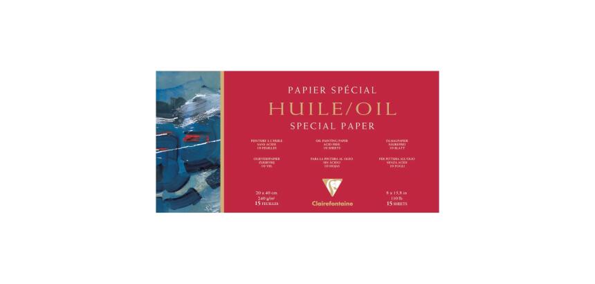 Papier Huile bloc collé 4 côtés 15F 20x40cm 240g