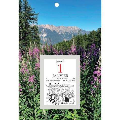 Bloc éphéméride comique Classique sur plaque illustrée 18 x 26 cm 2026 - Visuels assortis