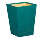 Rhodiarama corbeille à papier simili cuir italien 27x27x32 cm - Paon