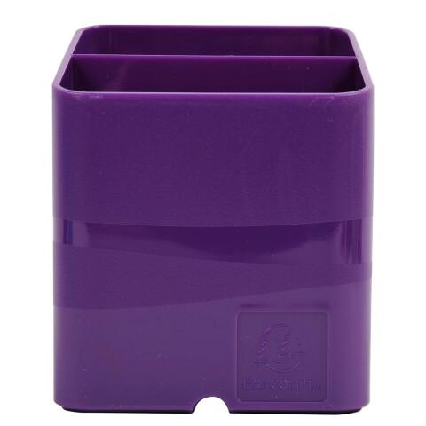 Cubiletes Pen Cube, 2 compartimentos diferentes tamaños y alturas, bloqueador de cables. IDERAMA - Morado