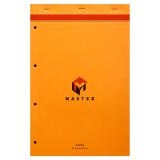 Bloc de bureau Master agrafé en-tête A4+ 80 feuilles grands carreaux 80 g - Orange