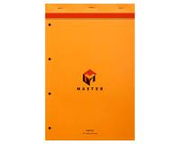 Bloc de bureau Master agrafé en-tête A4+ 80 feuilles grands carreaux 80 g - Orange