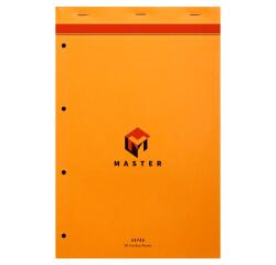 Bloc de bureau Master agrafé en-tête A4+ 80 feuilles grands carreaux 80 g - Orange