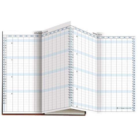 Recharge Agenda de poche Exaplan 17 accordéon 8 x 17,5 cm Planning mensuel Janvier à décembre 2026