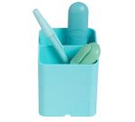 Cubiletes Pen Cube, 2 compartimentos diferentes tamaños y alturas, bloqueador de cables. Aquarel