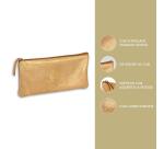 Inspire, Trousse plate en cuir, embossage arbre, 22x11 cm - Or