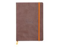 Rhodiarama carnet souple A5 160 pages ligné papier ivoire 90g fermeture élastique - Chocolat
