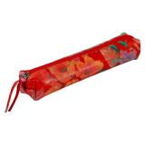 Céleste CUIR Trousse SLIM 19,5x2,5x4 cm Jardin rouge